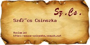 Szűcs Csinszka névjegykártya
