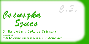 csinszka szucs business card